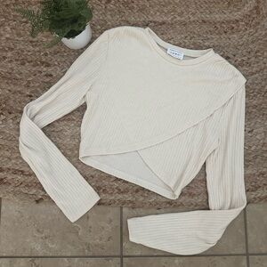 KNIT WRAP SWEATER TOP